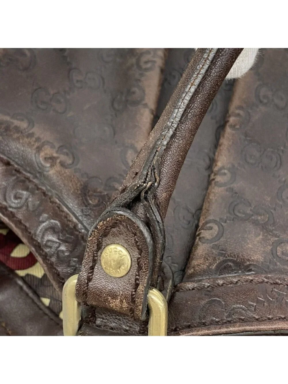 Gucci Tote Guccissima Ski Leather Brown Gold